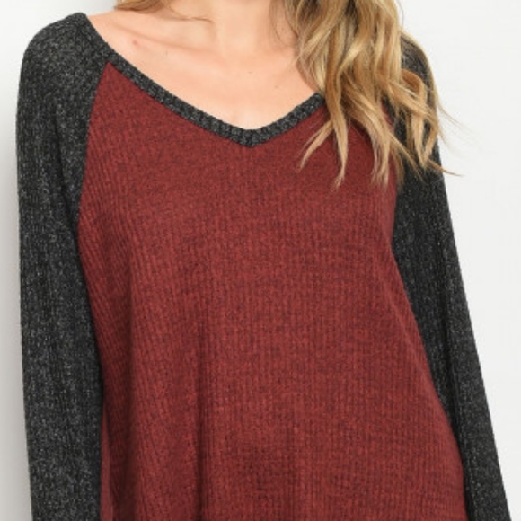 Maroon and Gray Long Sleeves Shirt - Picture 3 of 3